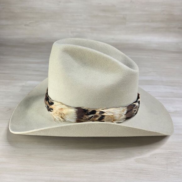 Lariat Western 5X 5 XXXXX Beaver Quality Cowboy Hat Feather Band Size 7 1/4 - Picture 2 of 12
